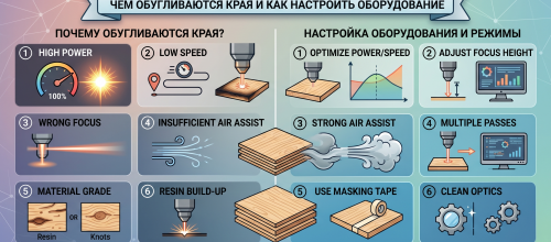 Как резать фанеру лазером: почему обугливаются края и как настроить оборудование