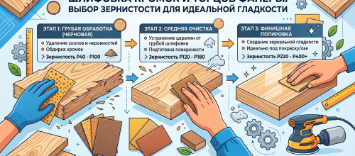 Шлифовка кромок и торцов фанеры: выбор зернистости для идеальной гладкости