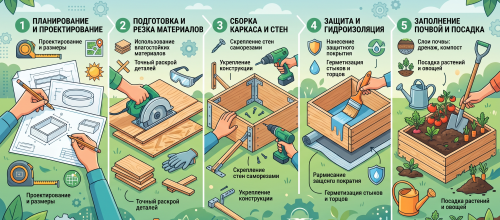 Как сделать высокие грядки из влагостойкой фанеры или обрезков ОСБ